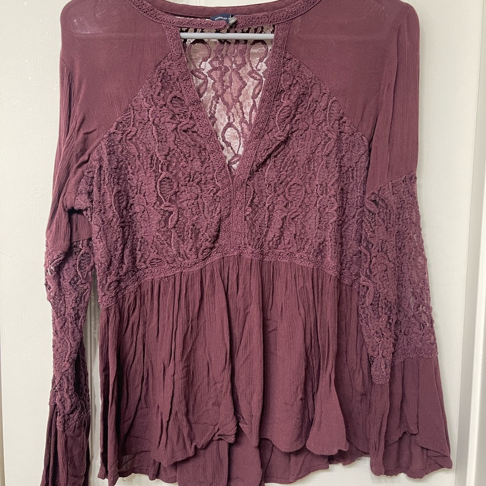 american eagle lace blouse